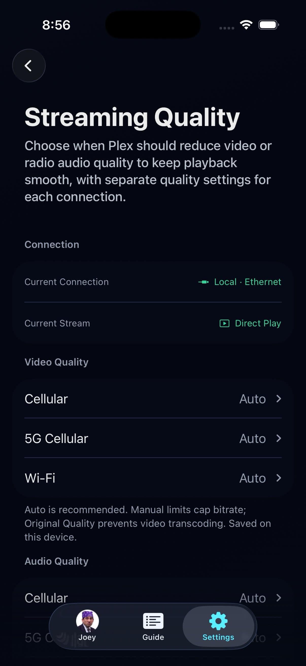 Separate Cellular, 5G Cellular, and Wi-Fi streaming quality settings on iPhone